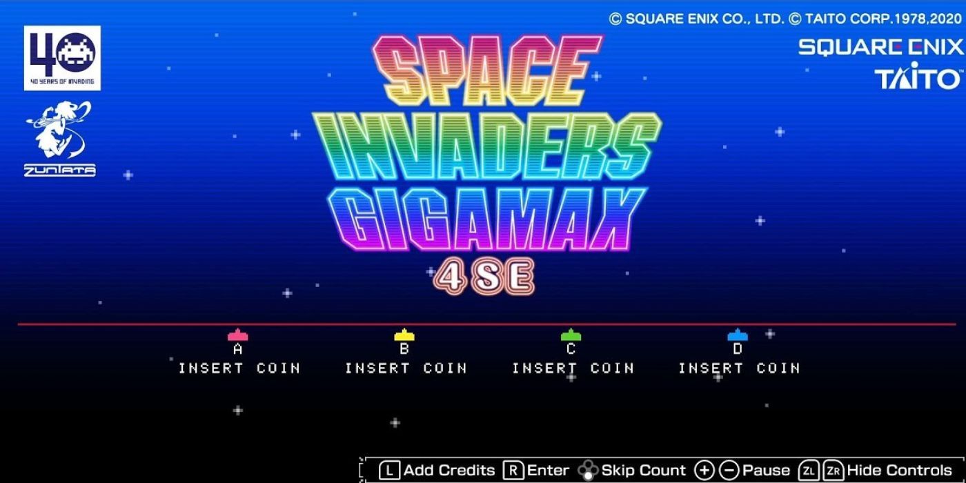 Space Invaders Gigamax title screen.