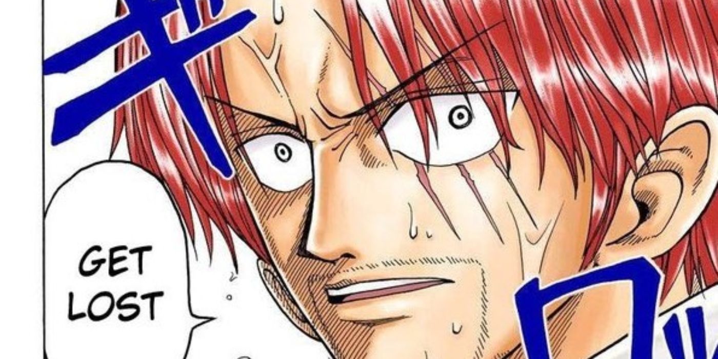 Shanks using Conqueror's Haki against the sea king in the One Piece manga.