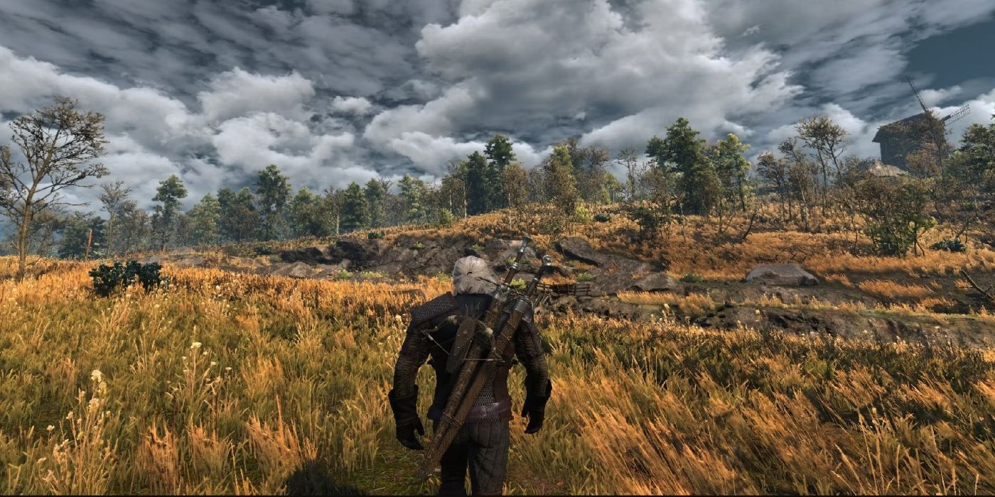 Geralt marchant dans The Witcher 3