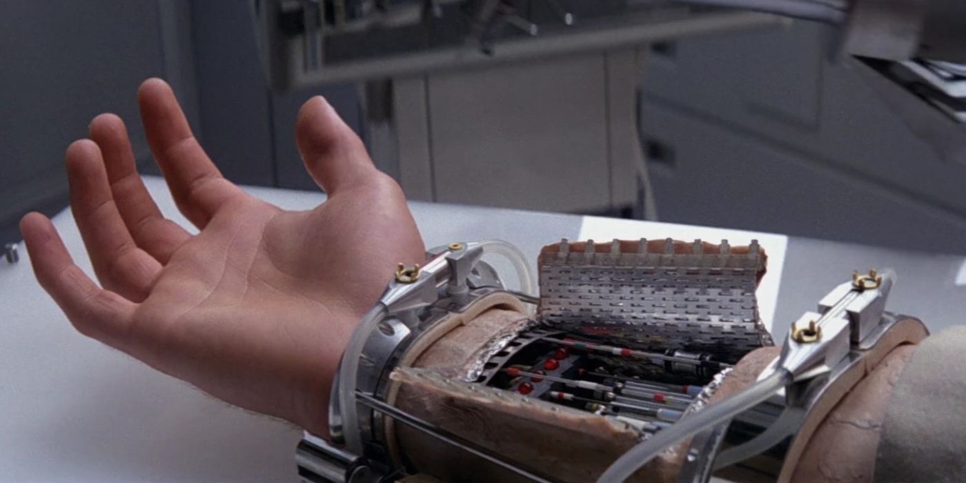 Luke Skywalker's mechanical hand in Star Wars: Empire Strikes Back.