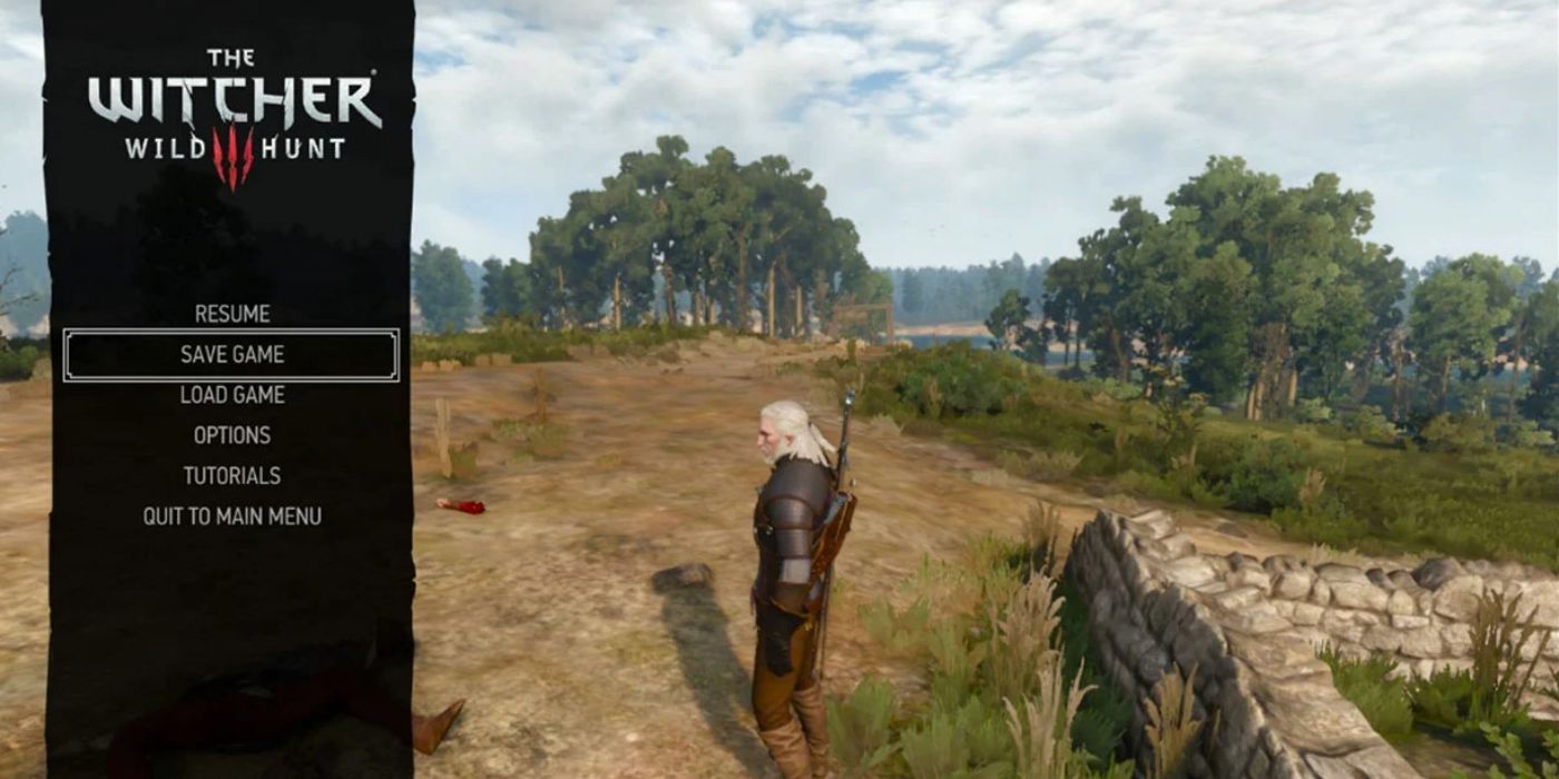 The Witcher 3 menu com salvar