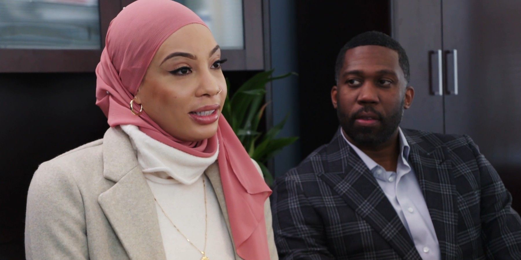 Shaeeda Sween speaking Bilal Hazziez looking at her in 90 Day Fiancé: Happily Ever After?