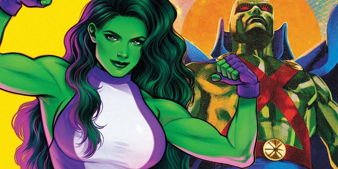 She-Hulk Martian Manhunter Commerce Marvel DC Comics