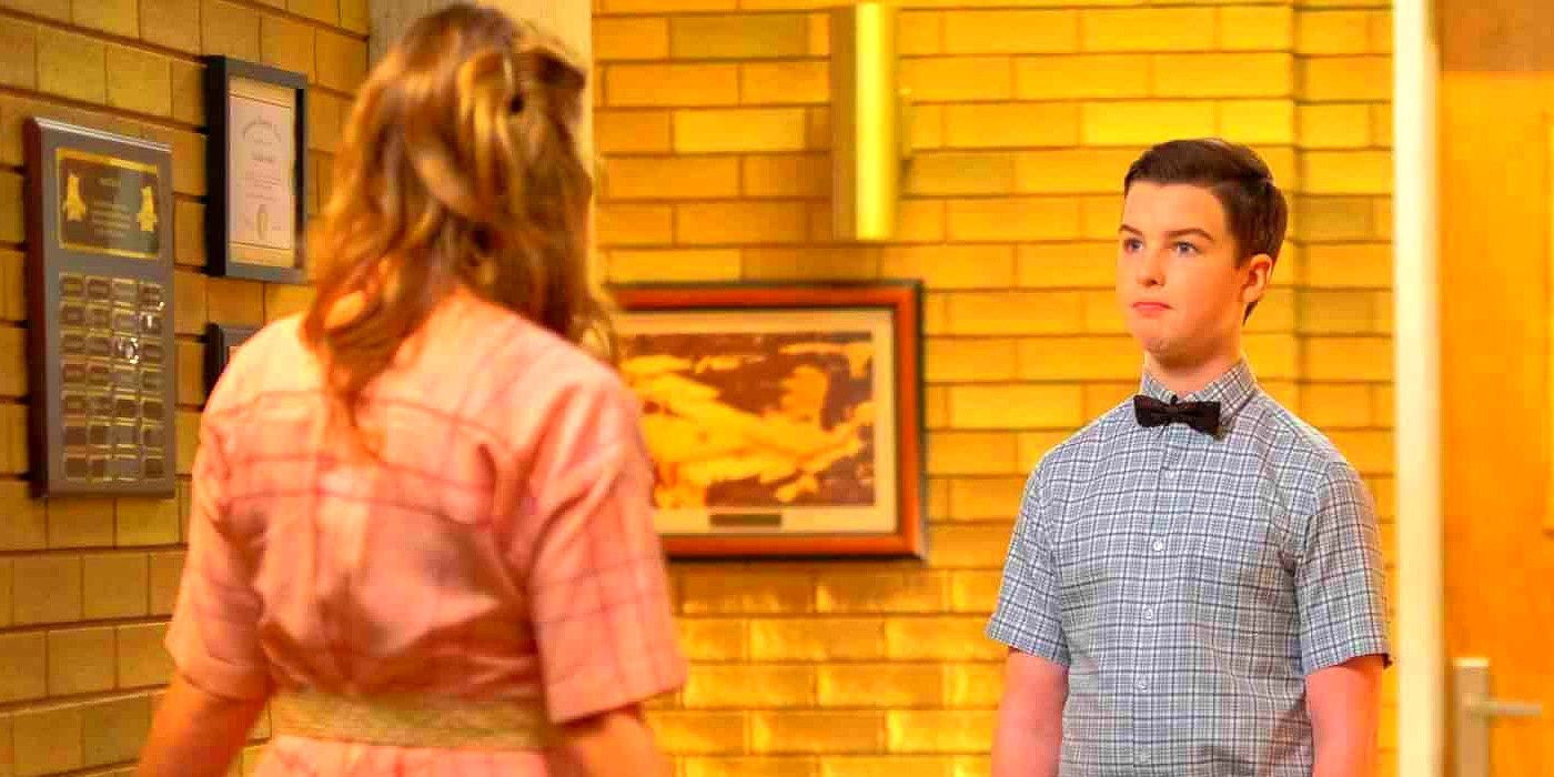 Sheldon talks to Mary in Young Sheldon season 5 episode 8