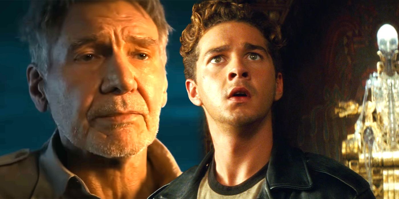 Shia LaBeouf as Mutt and Harrison Ford in Indiana Jones and the Dial of Destiny