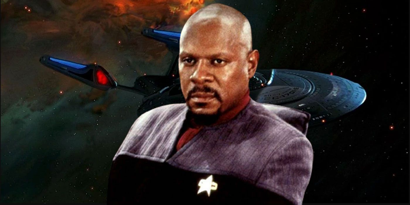 Benjamin Sisko and the Enterprise-E in Star Trek