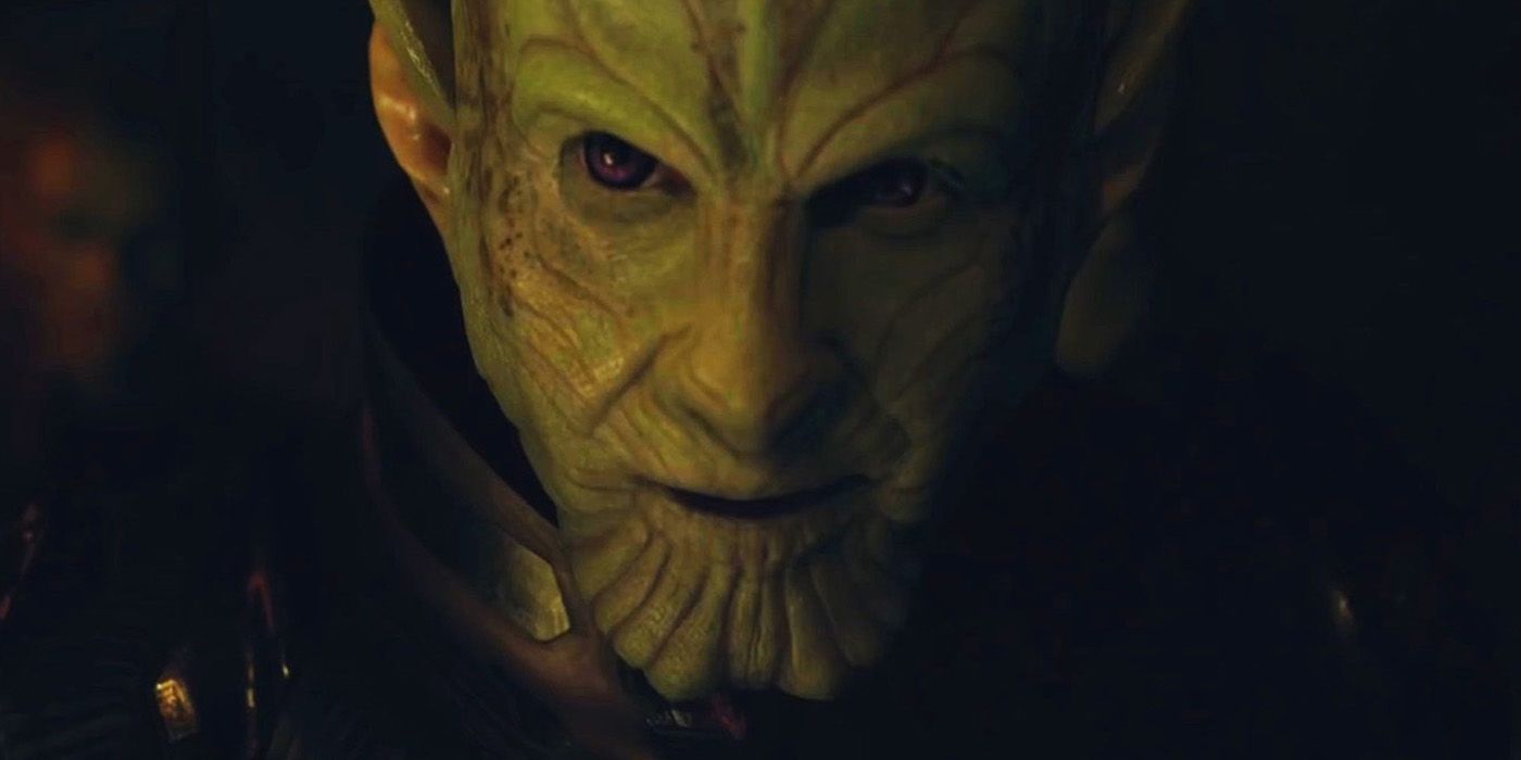 A closeup of a Skrull in the MCU