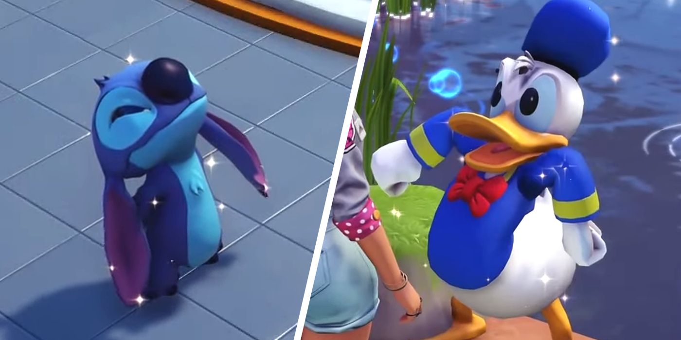 Smirking Stitch and Angry Donald During The Goodness Level Check Quest in Dreamlight Valley
