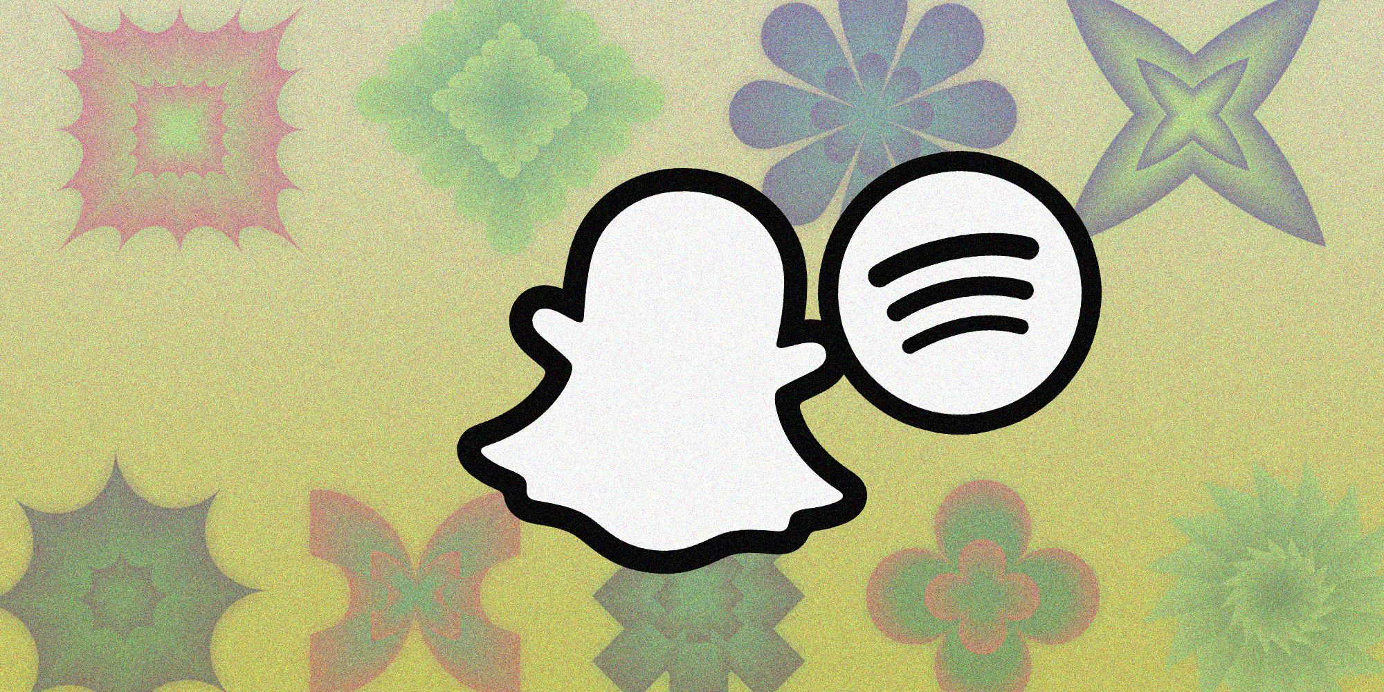 Snapchat Spotify logos against listening personalities
