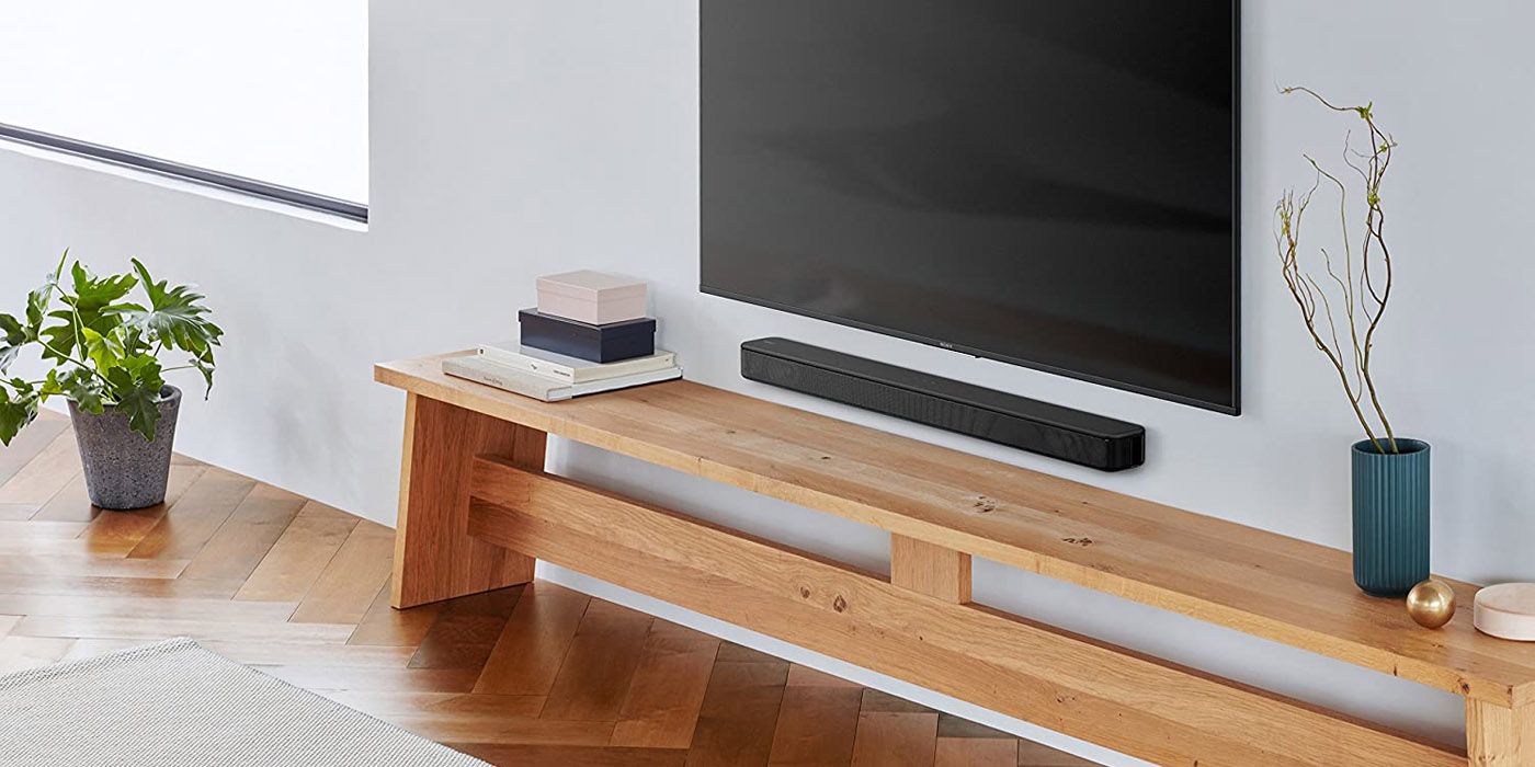An image of a Sony TV with a soundbar in a living room setup