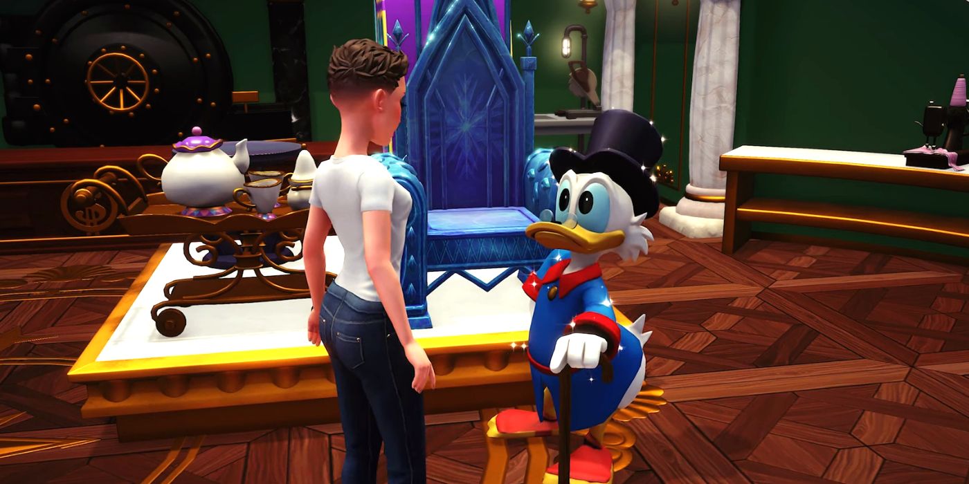 التحدث مع Scrooge McDuck خلال Customer Know Best Quest في Disney Dreamlight Valley