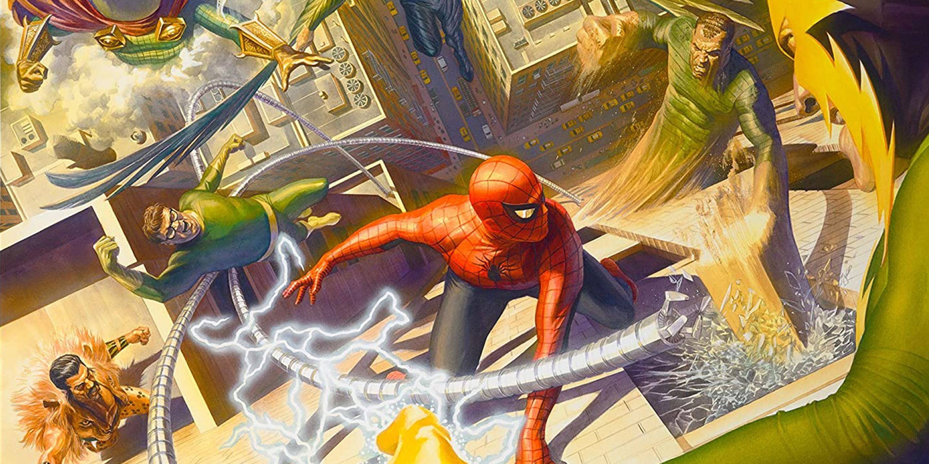 Homem-Aranha contra o Sexteto Sinistro por Alex Ross