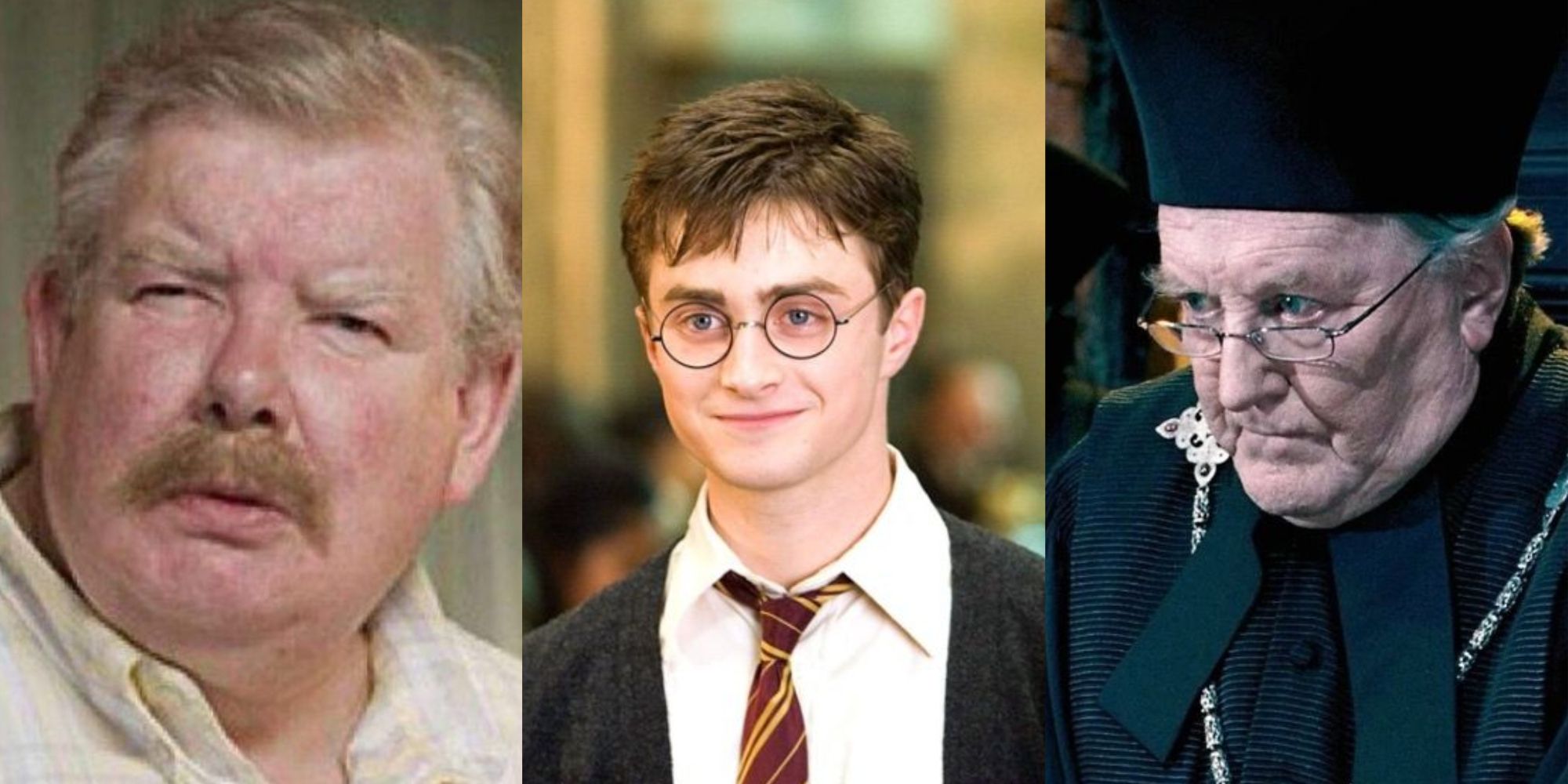 Split image of Harry Potter movie characters