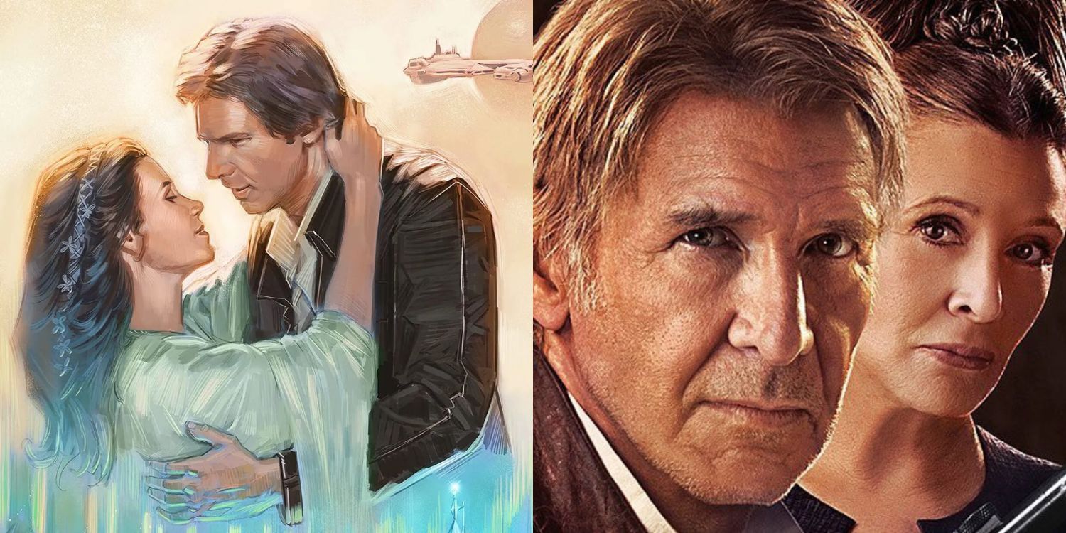 Split Image of Leia & Han Solo