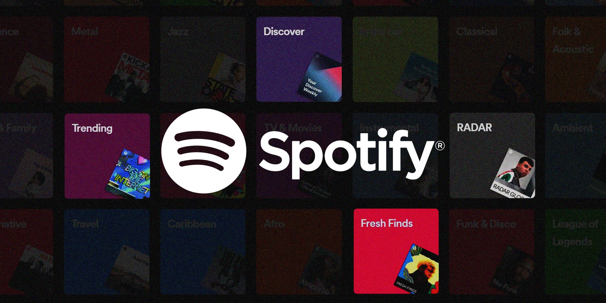 The Spotify Logo on a Genre Tile Background