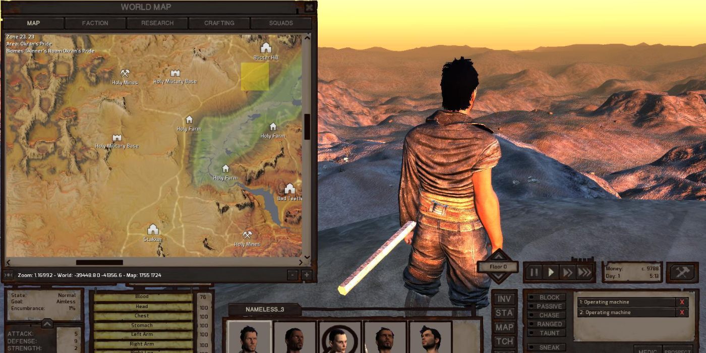 Character overlooking the world in Kenshi.