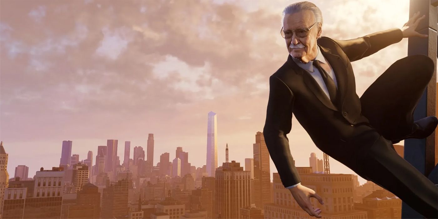 Stan Lee appearing on the Main Menu for Marvel's Spider-Man