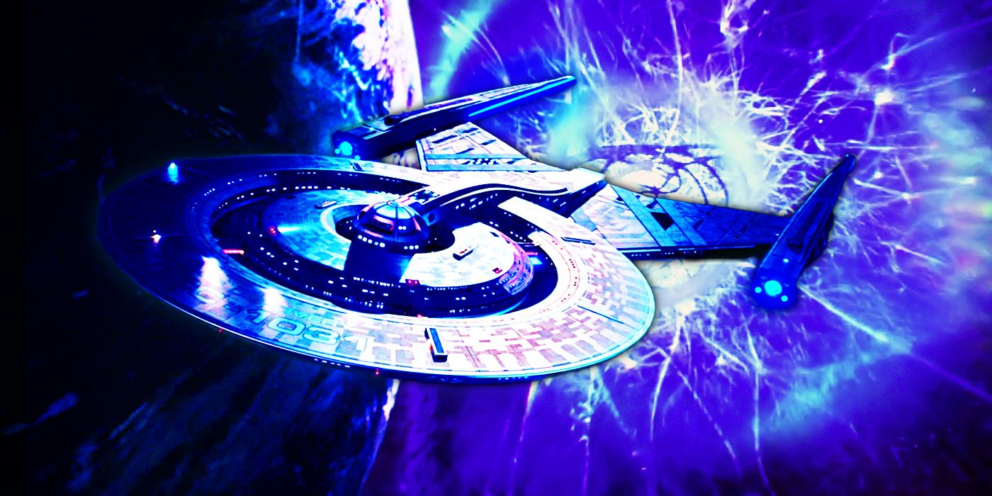El USS Discovery de Star Trek usando su impulsor de esporas