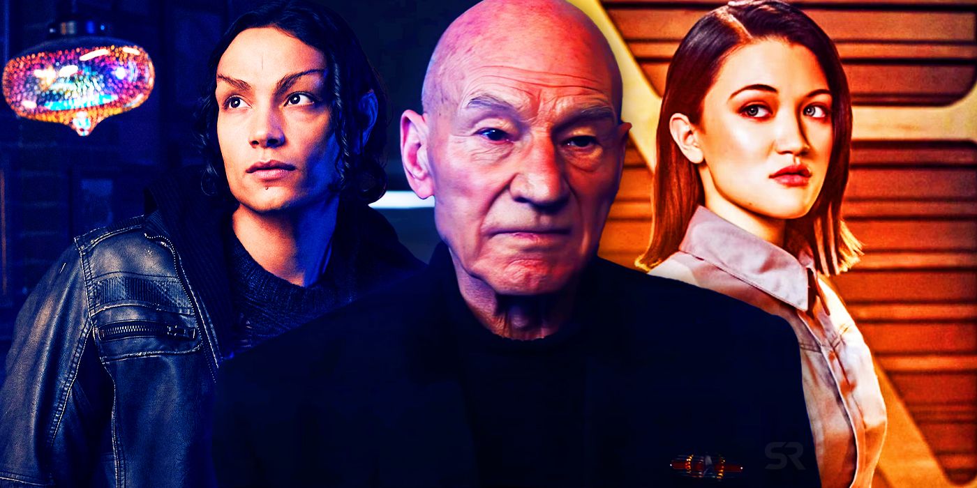 Jean-Luc Picard, Elnor, and Soji in Star Trek: Picard