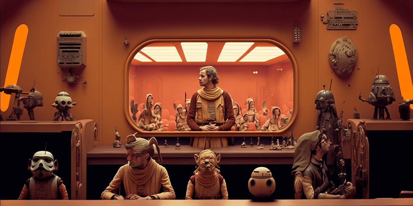 Star Wars directed by Wes Anderson AI image