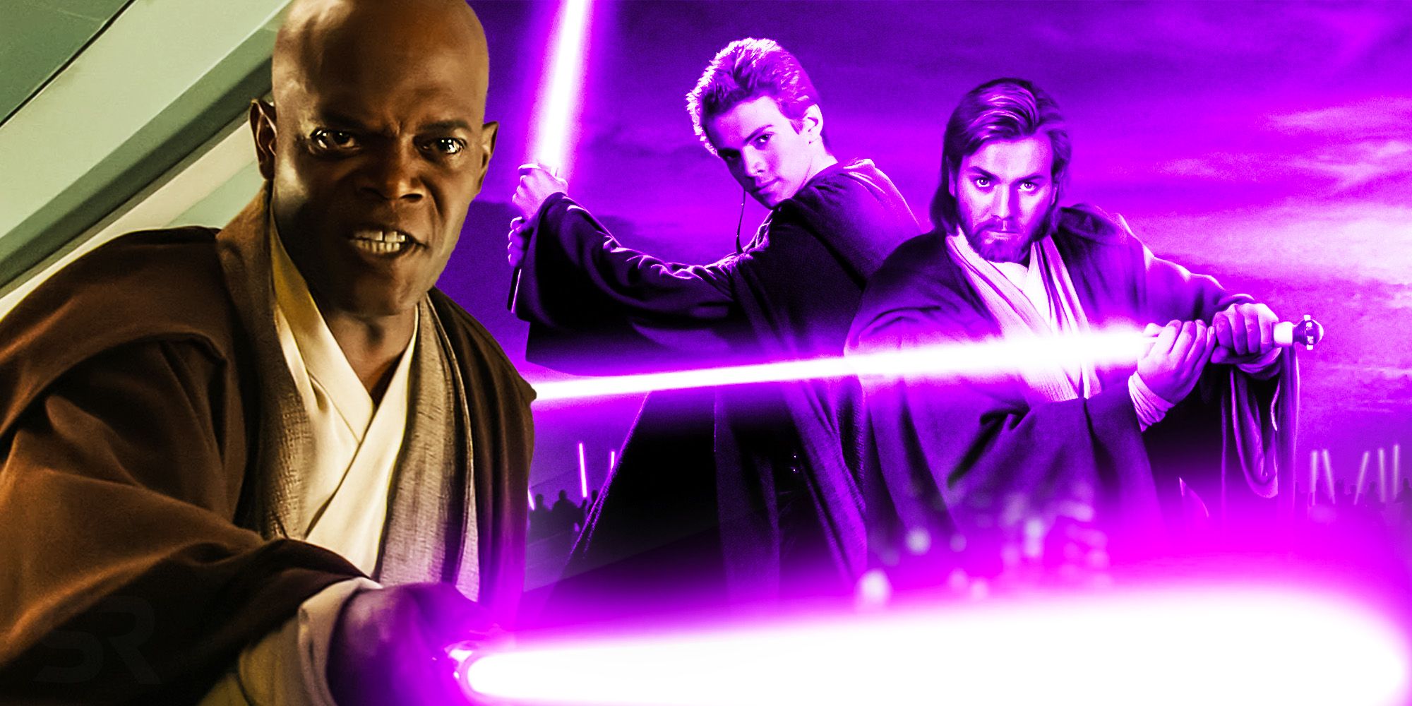 double bladed lightsaber purple