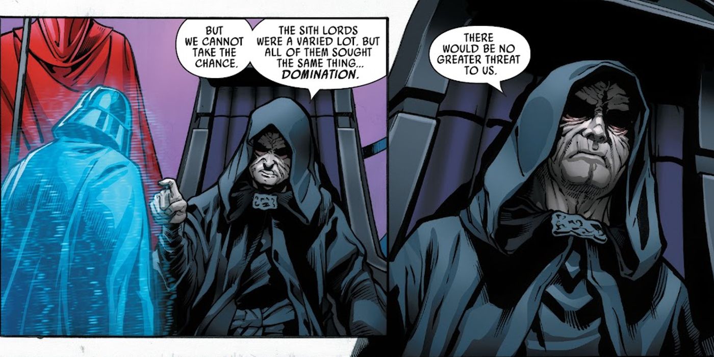 Star Wars Palpatine et Dark Vador discutent de Sith
