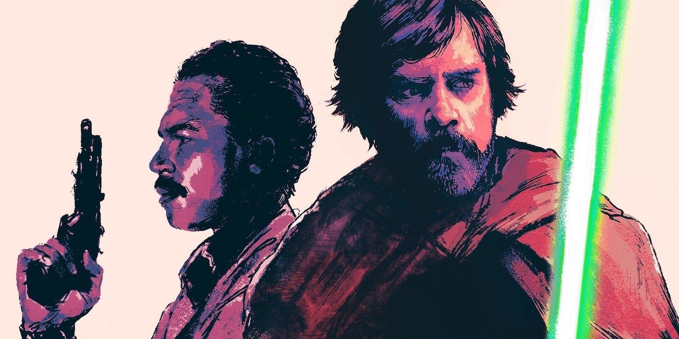 Arte da capa de Star Wars Shadow of the Sith retratando Luke Skywalker e Lando