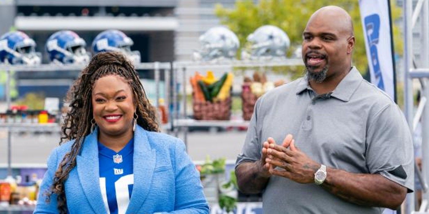 Sunny Anderson Vince Wilfork NFL Tailgate Takedown