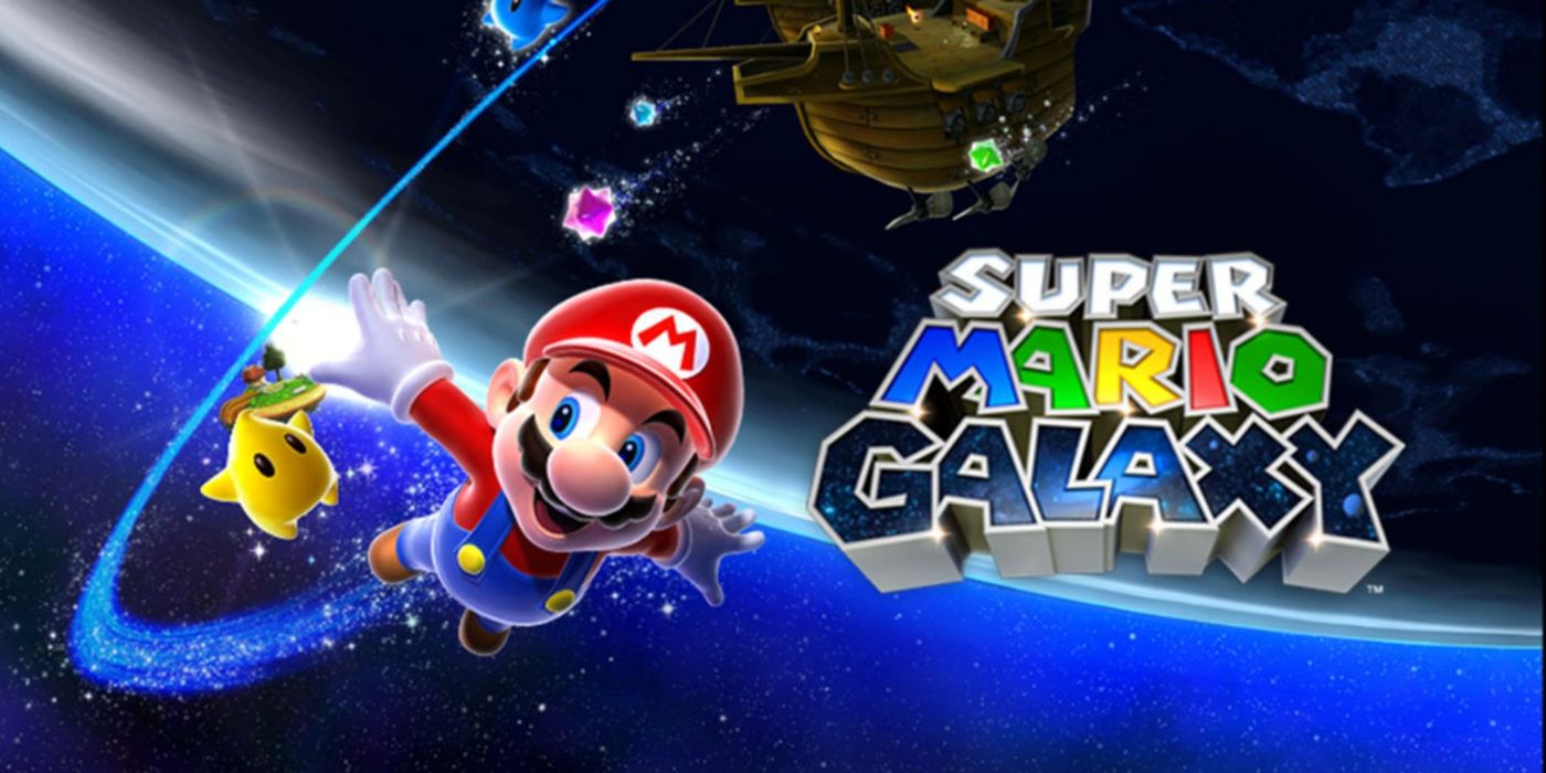 Super Mario Galaxy key art featuring the titular character soaring through space.