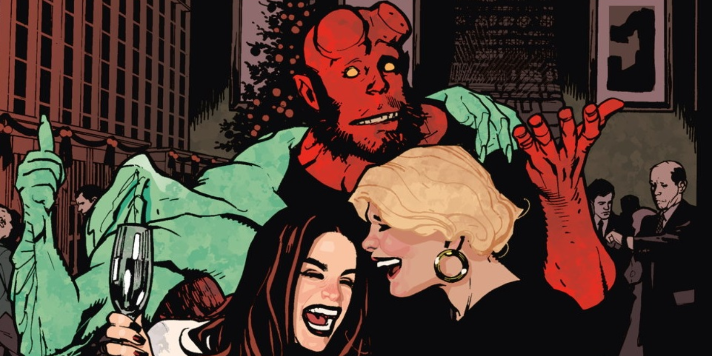 Hellboy passe du temps avec des amis