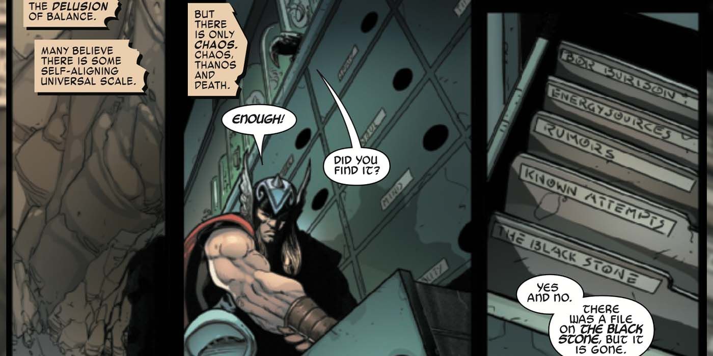 Thanos Death Notes Marvel Comics Thor Black Infinity Stone