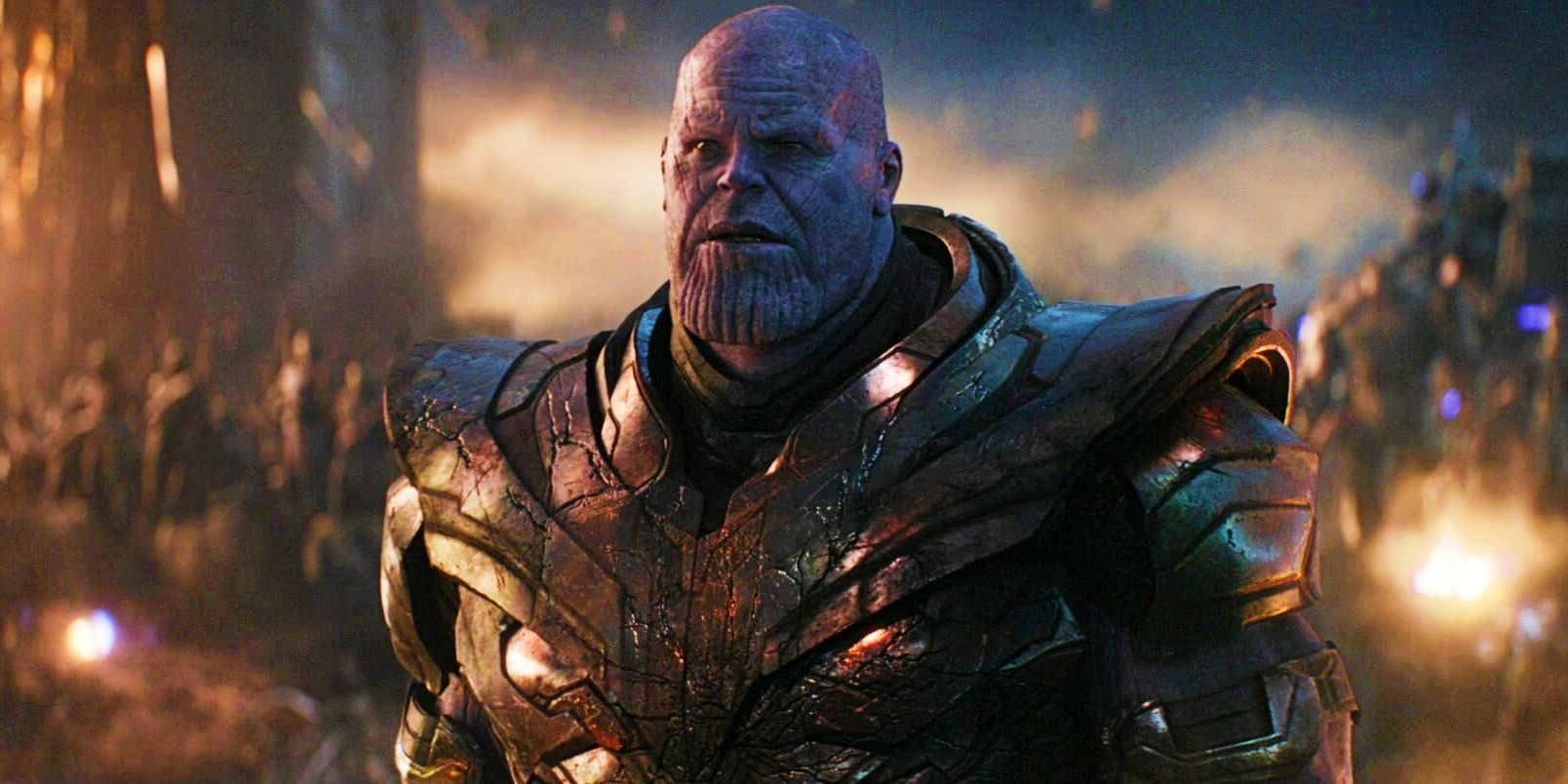 Thanos standing in front of army in Avengers Endgame final battle
