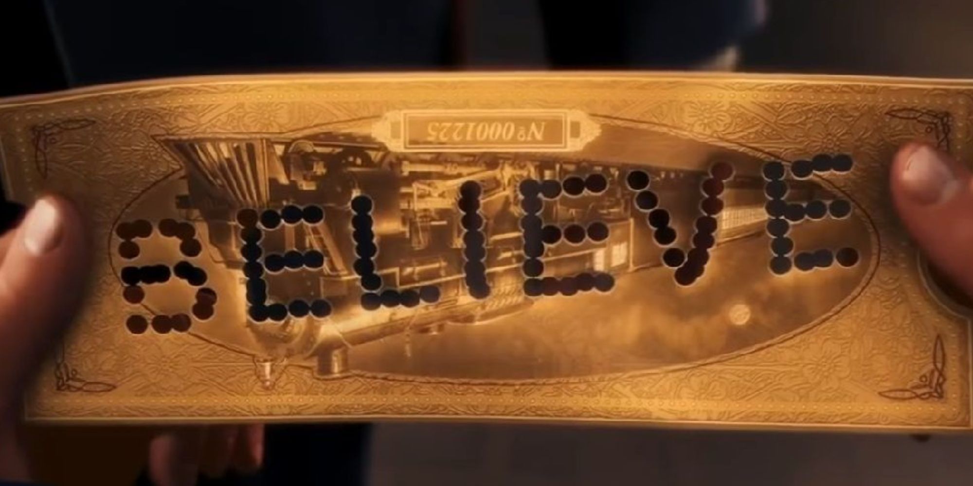 The Believe Ticket in the boy's hand from The Polar Express