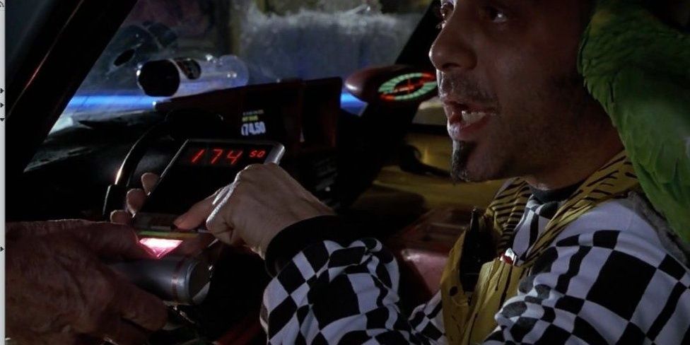 The digital payment device in a taxi Back to the Future 2