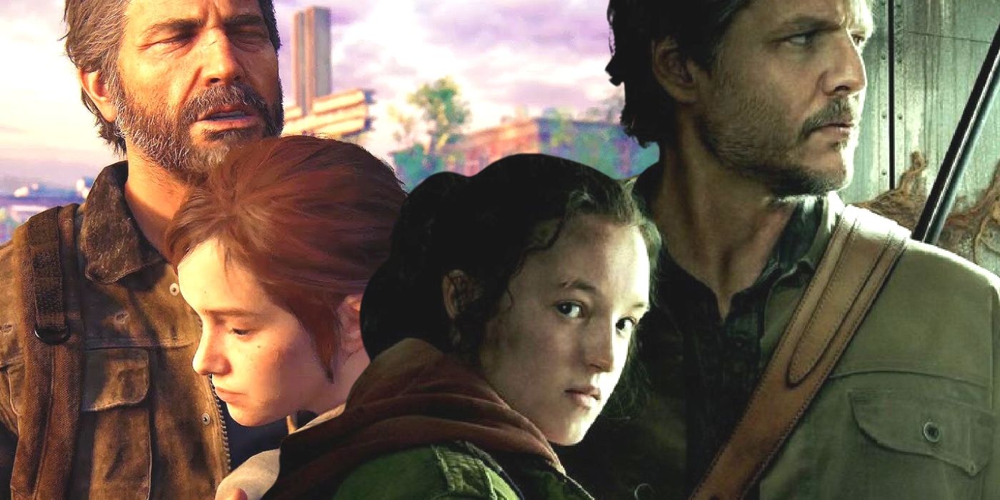 Joel et Ellie du jeu et de l'émission Last of Us, se tenaient côte à côte pour la comparaison.