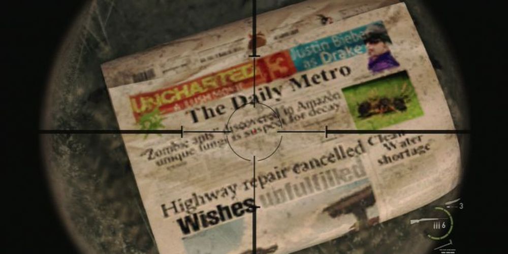 Um anúncio de jornal Uncharted 13 é visto em The Last Of Us
