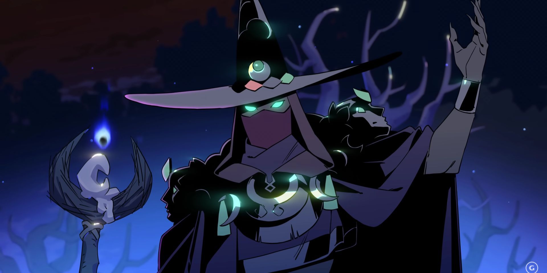 The secretive goddess of witchcraft Hecate in the animated trailer for Hades 2