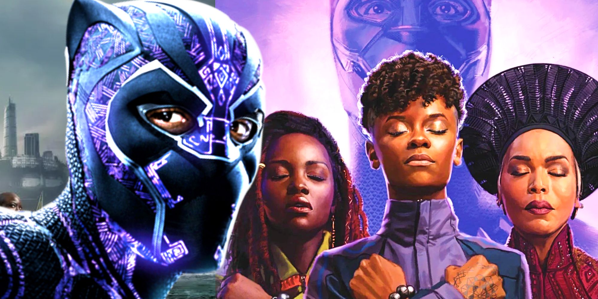 The Wakandan Royal Family and T'Challa in Black Panther Wakanda Forever