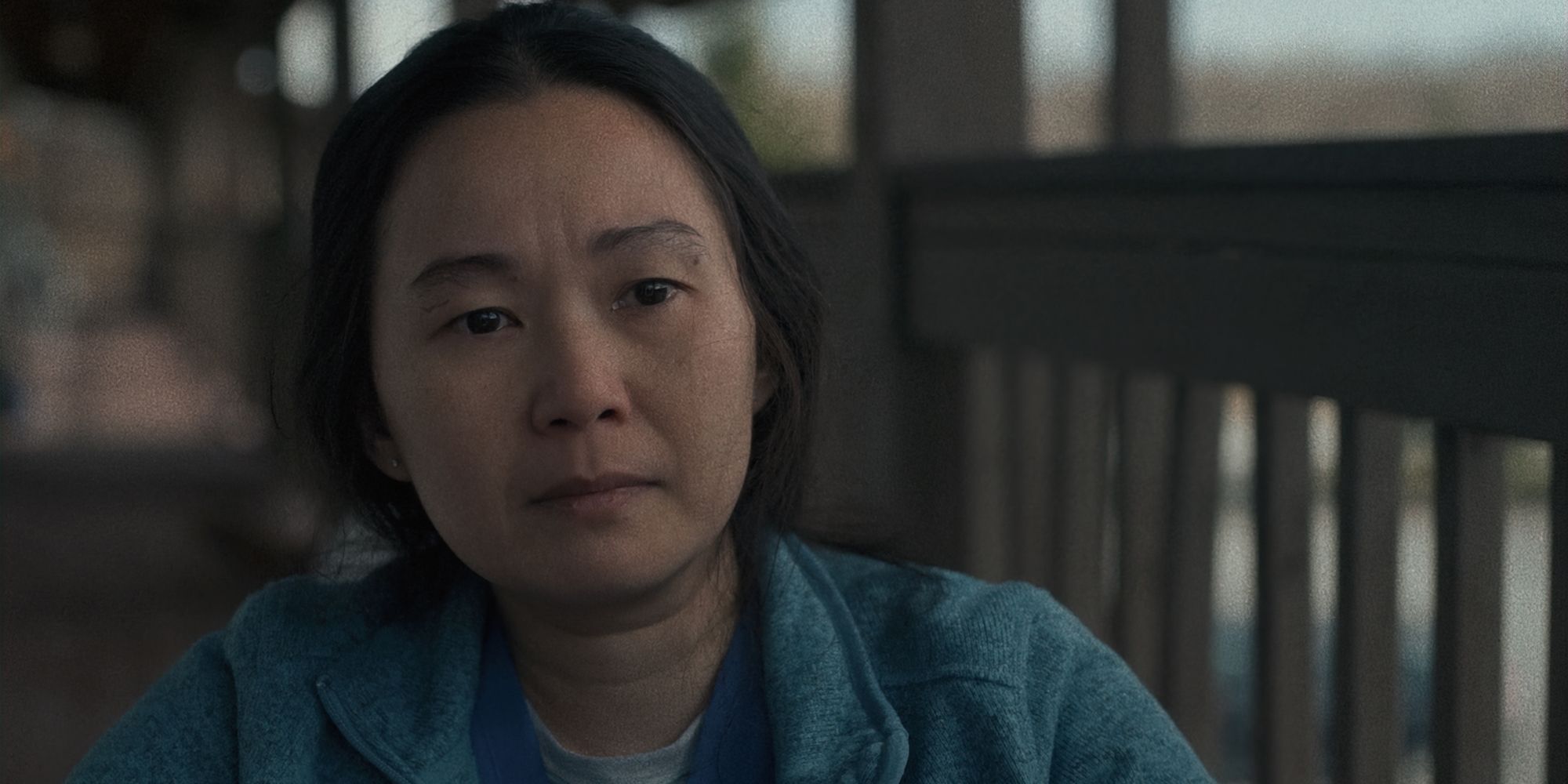 Hong Chau looking sad in The Whale