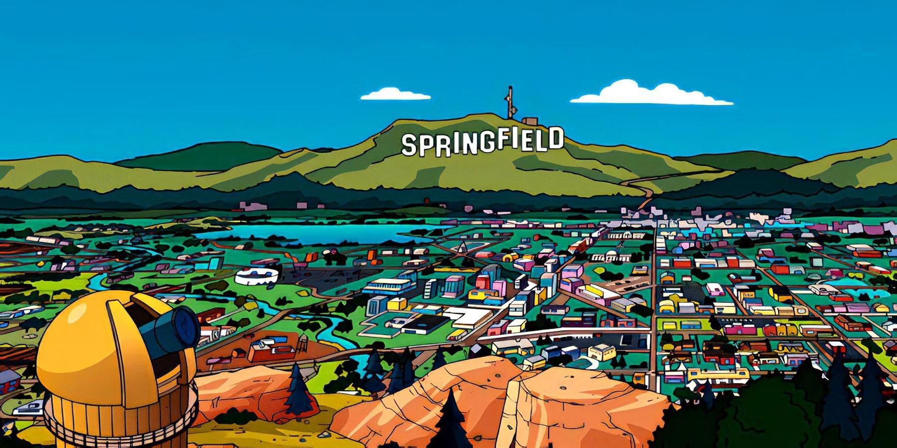 Springfield's skyline in The Simpsons