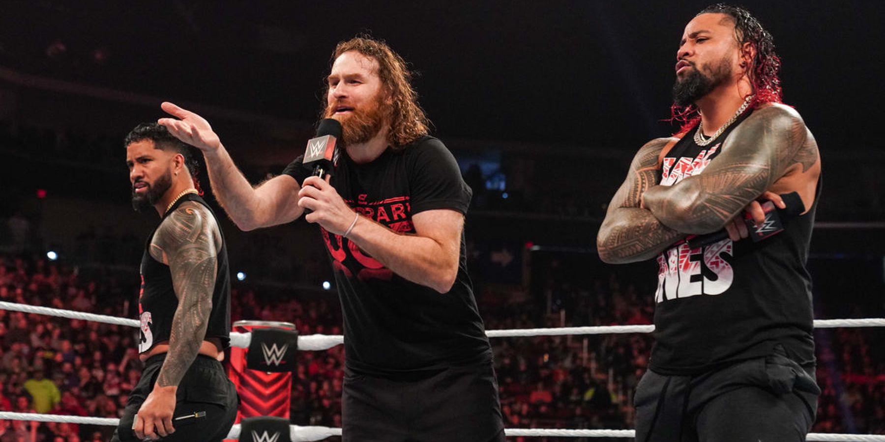 The Bloodline invades WWE Raw in December of 2022 at the urging of Roman Reigns.