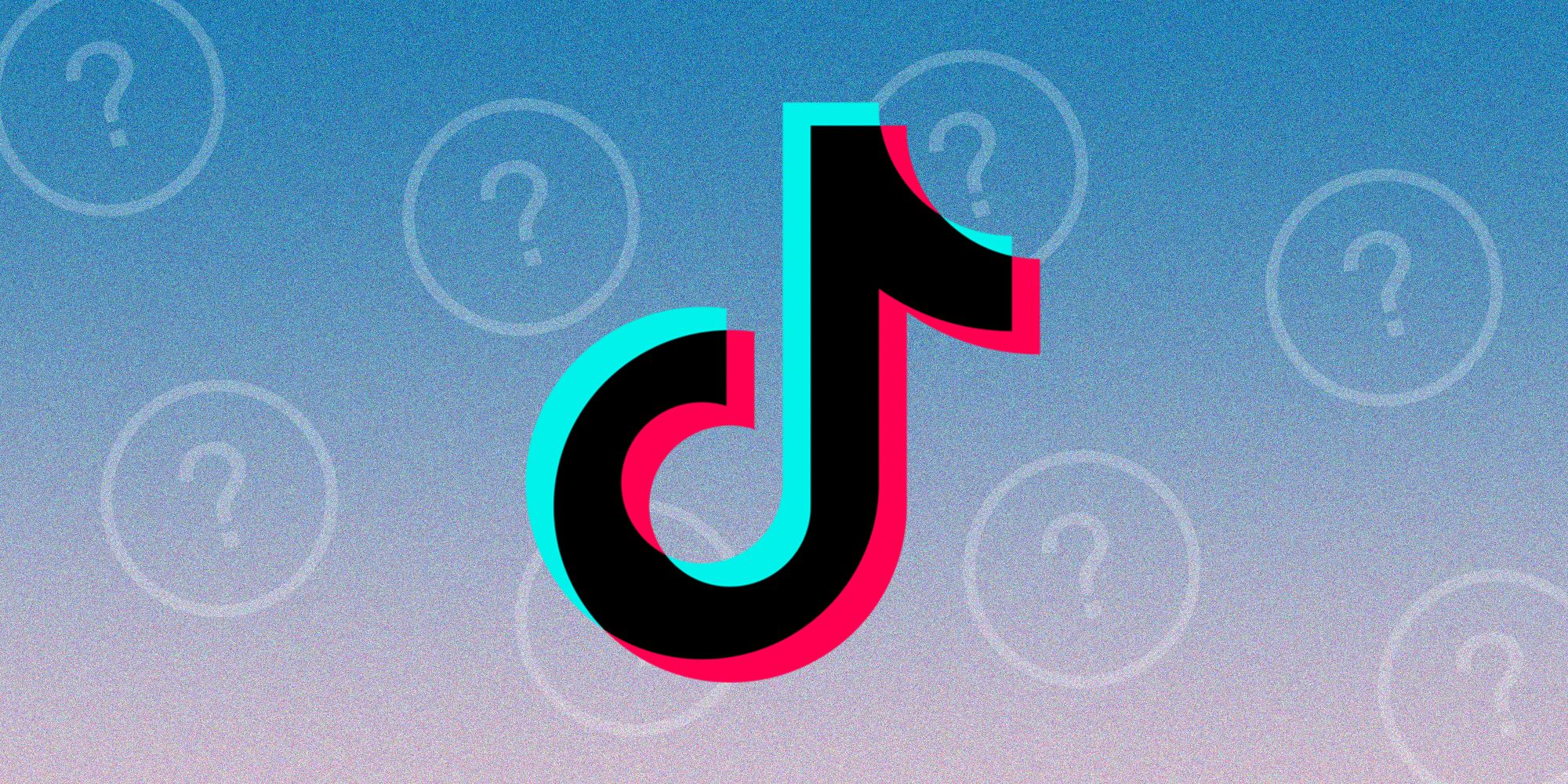 TikTok Why This Video Icon on a grainy blue and pink background