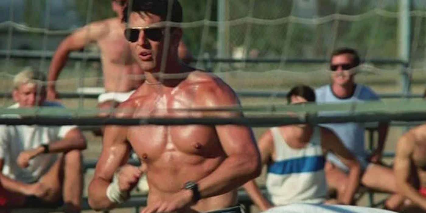 Tom Cruise plays volleyball in Top Gun