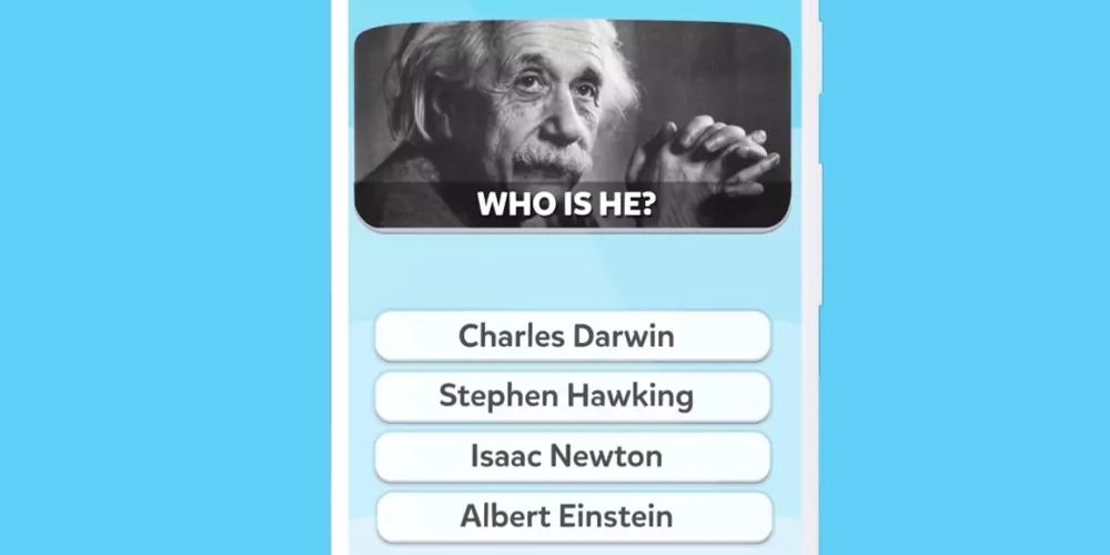 Einstein appears in a question on the Trivia Crack 2 app