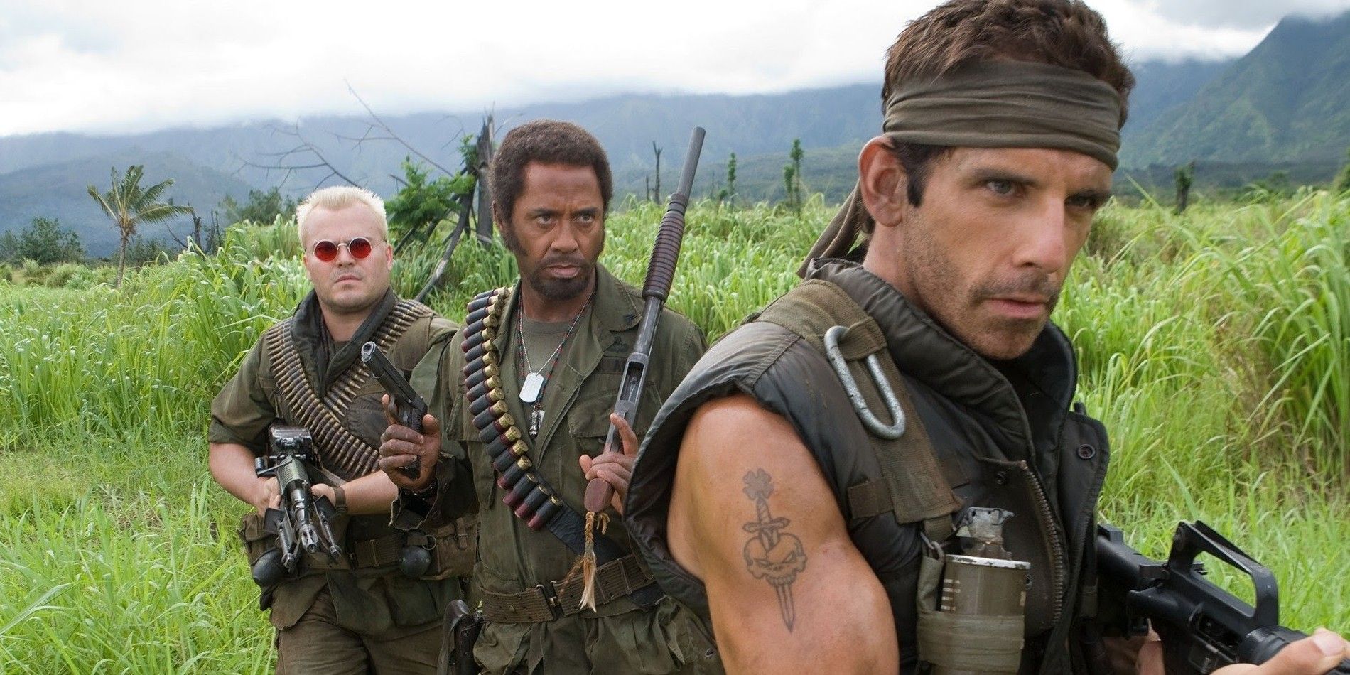 Tropic Thunder Ben Stiller, Robert Downey Jr, and Jack Black