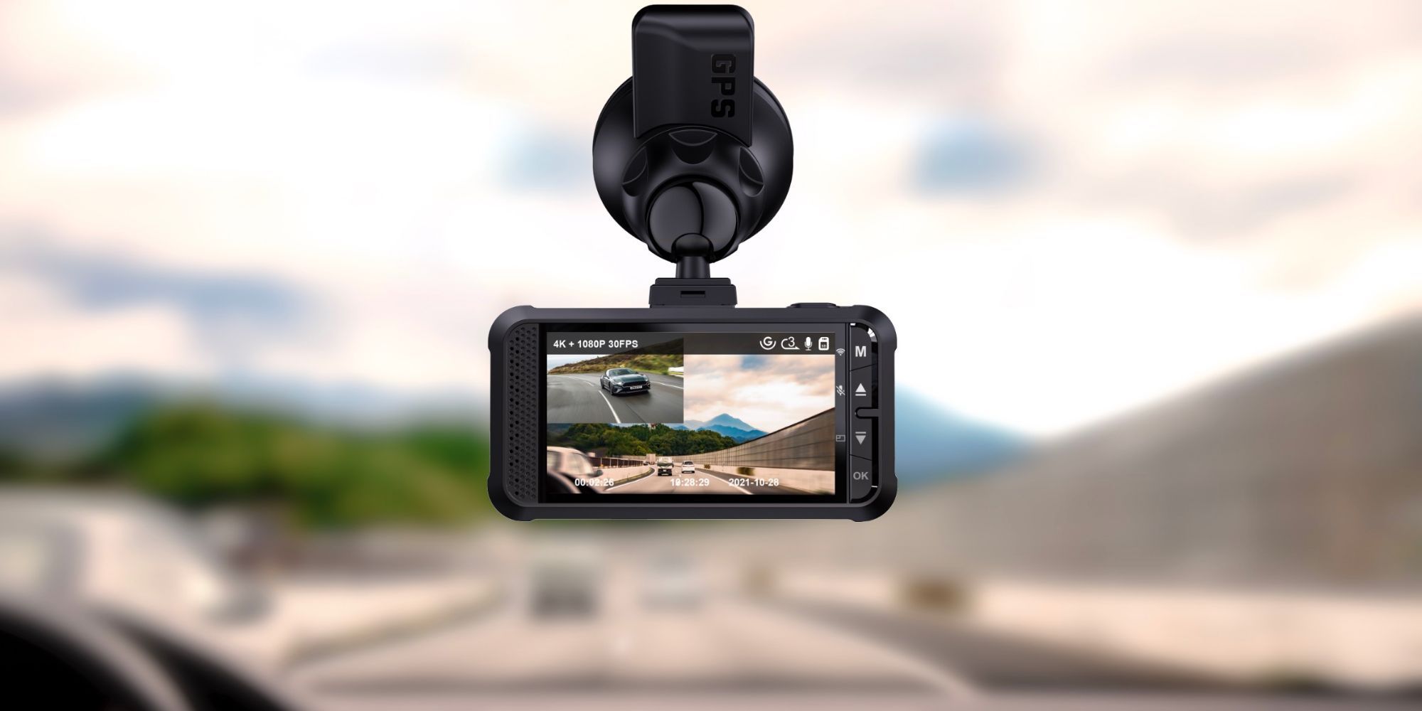 Vantrue E1 Lite 1080p WiFi Mini Dash Cam with GPS and Speed, Free App, Voice Control Front Car Dash Camera, 24 Hours Parking Mode, Night Vision, Motio