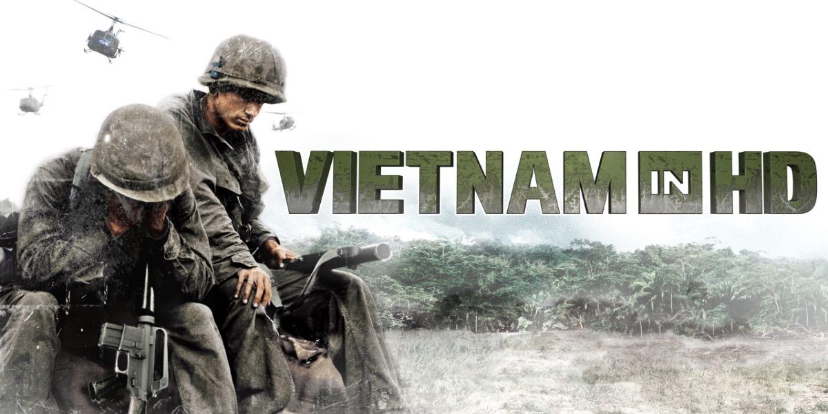 Dois soldados parecem desanimados na imagem do banner do Vietnã em HD
