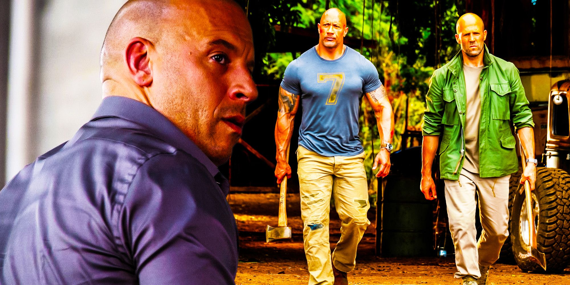 Vin Diesel fast and furious the rock hobbs and shaw