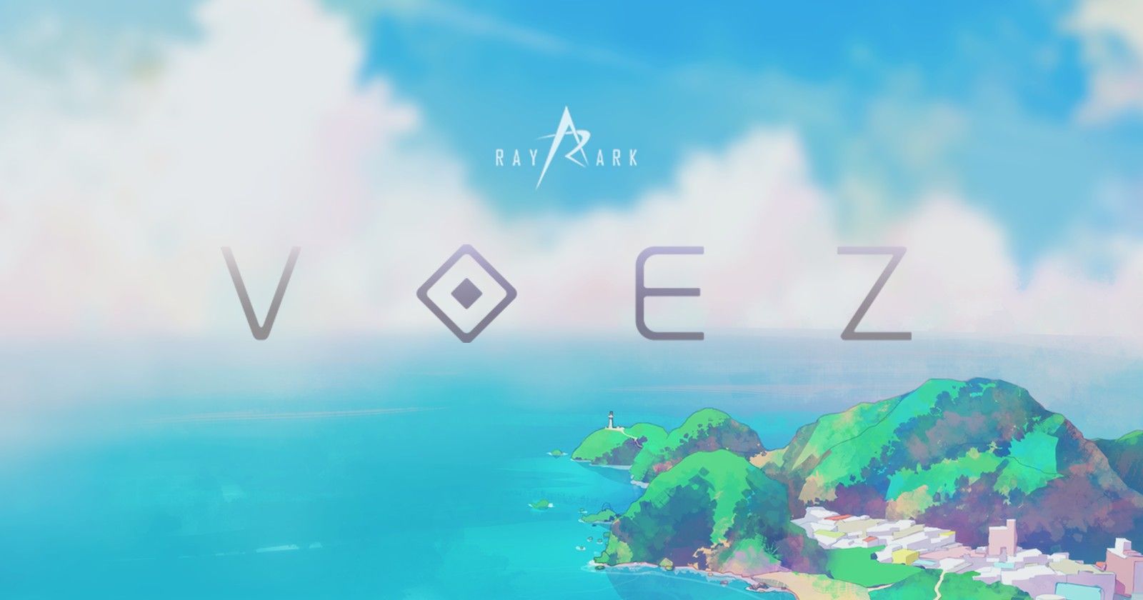 Voez Key Art showing the title over an ocean and island locale.