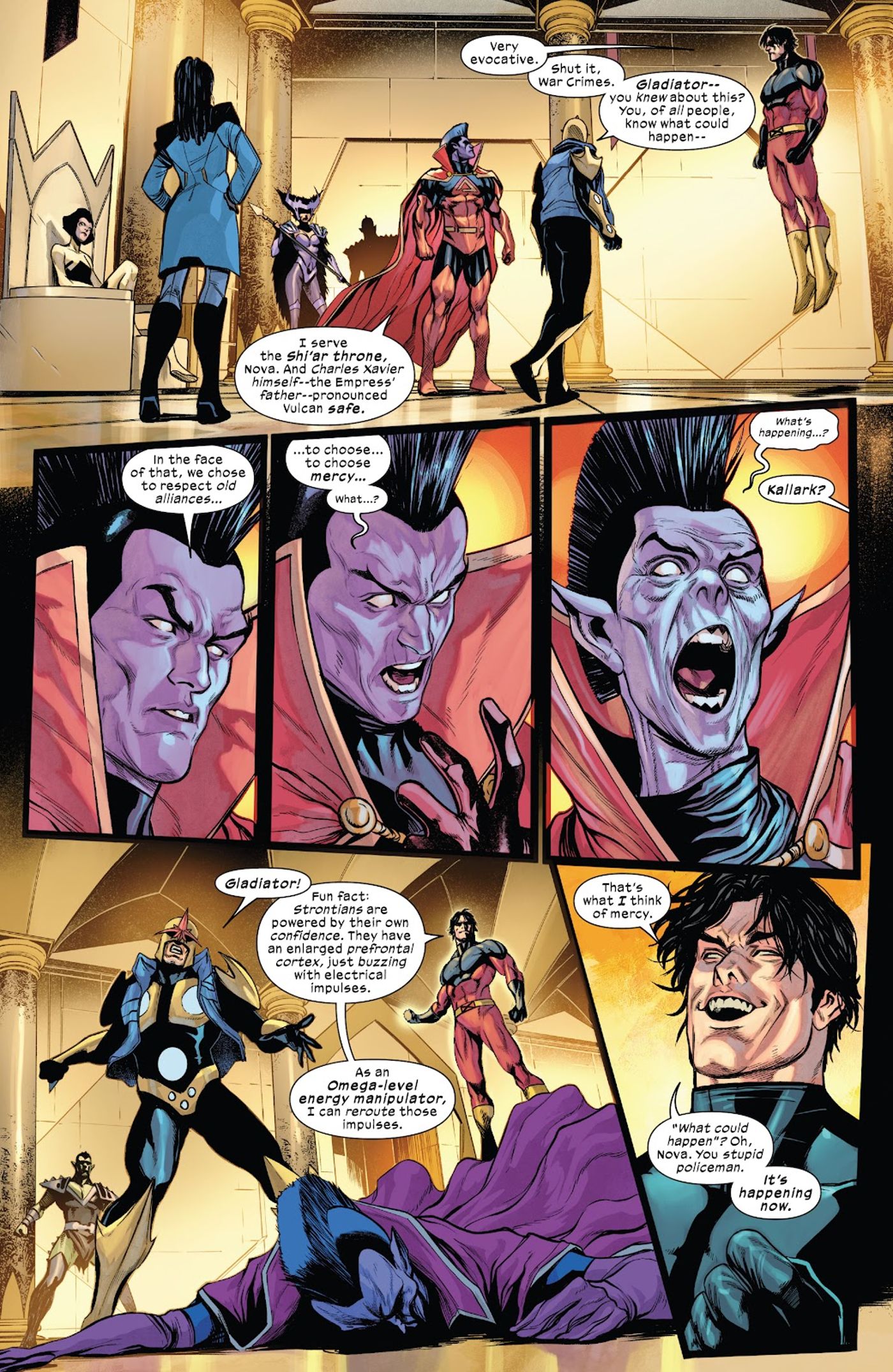 Vulcan vence Gladiator em X-Men Red.